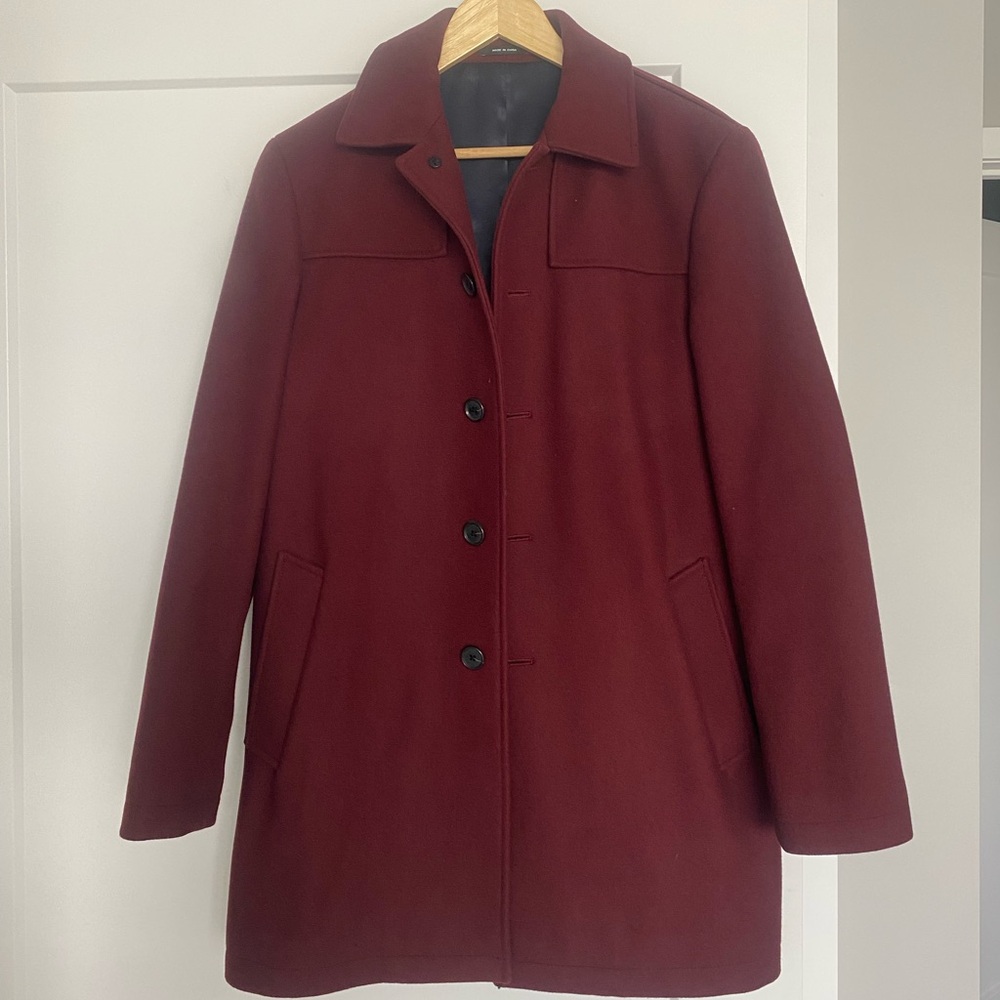 Club Monaco Red and Purple Trench Coat
